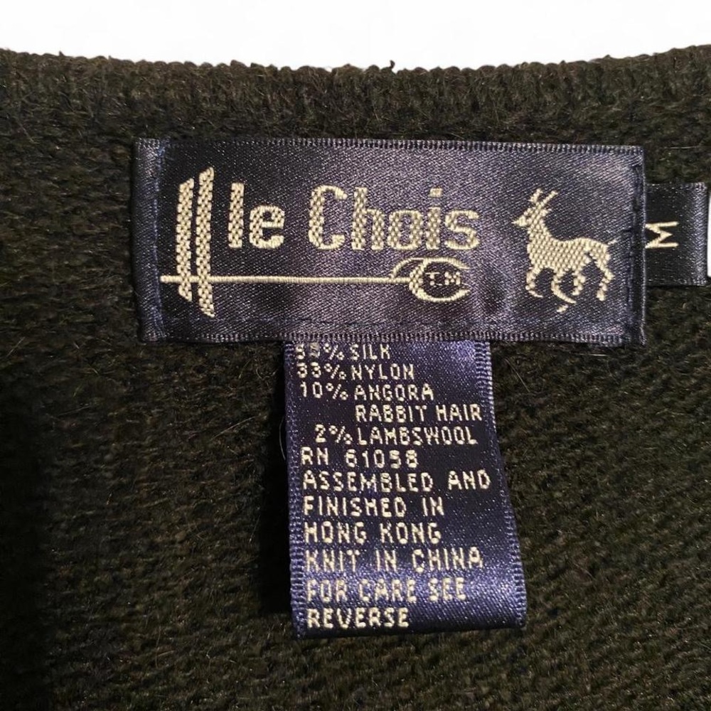 Vintage Le Chois Black Sweater with Gold Sequin Design - Picture 4 of 5